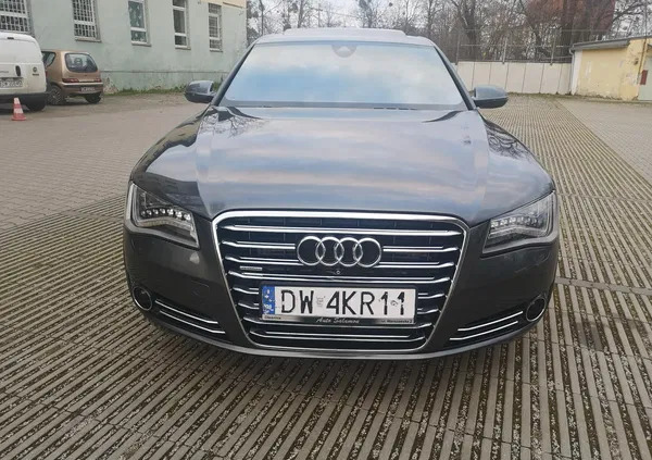 samochody osobowe Audi A8 cena 97500 przebieg: 253000, rok produkcji 2013 z Wrocław